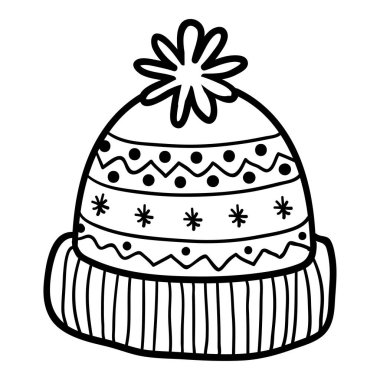 Çocuklar için boyama kitabı, geometrik desenli şapka