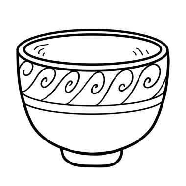 Çocuklar için boyama kitabı, geometrik desenli fincan