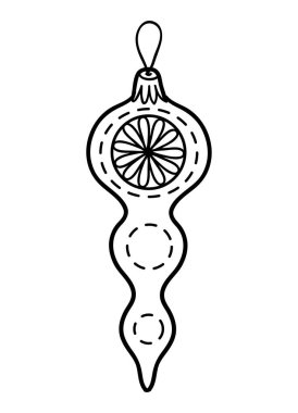 Noel ağacı oyuncak, çocuklar için boyama kitabı