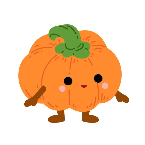 Cartoon Vector Illustration Children Cute Pumpkin — Stock Vector