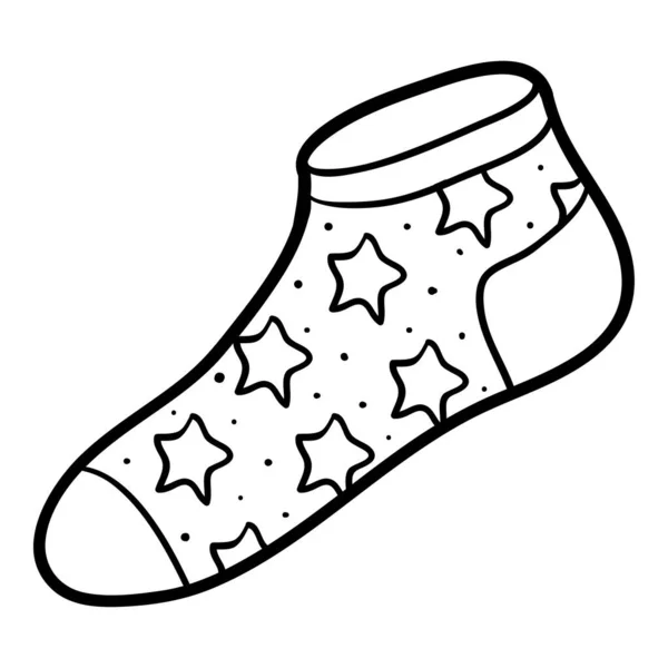 Coloring Book Children Sock Stars Pattern — Vetor de Stock