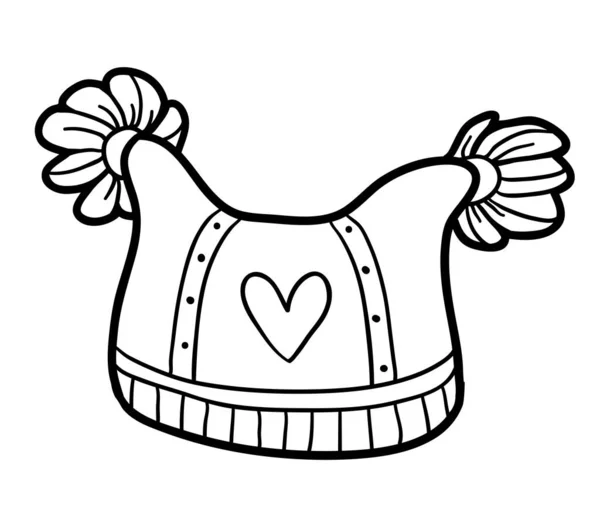 Livre Colorier Pour Enfants Chapeau Avec Coeur — Image vectorielle