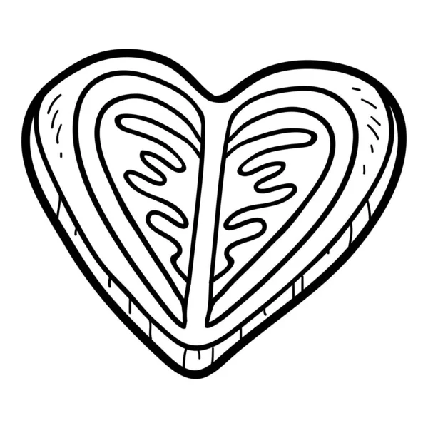 Раскраска Детей Печенье Форма Сердца — стоковый вектор