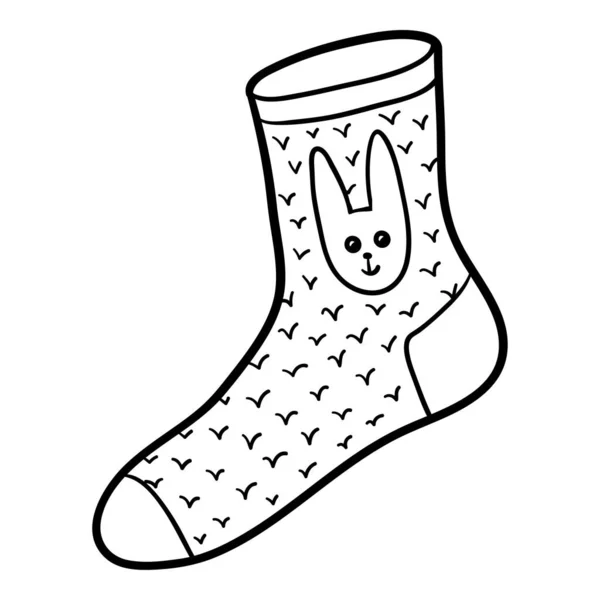 Omalovánky Pro Děti Sock Králíkem — Stockový vektor