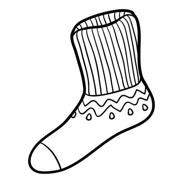 Розмальовка Дітей Шкарпетка Геометричним Візерунком — стоковий вектор