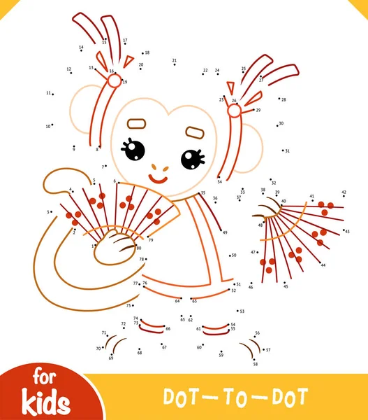 Numbers Game Education Dot Dot Game Children Chinese New Year — 스톡 벡터