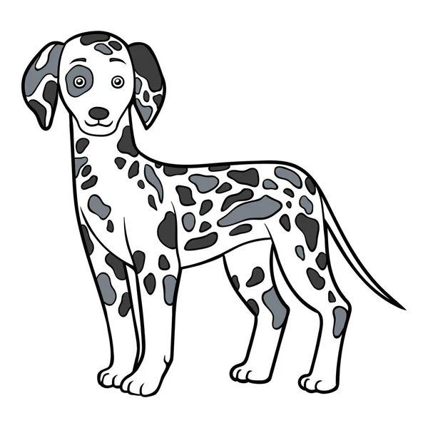 Desenhos Animados Ilustração Vetorial Para Crianças Cão Dálmata — Vetor de Stock