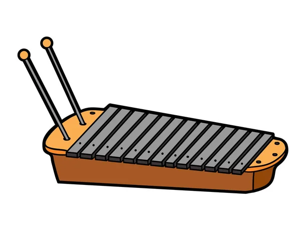 漫画のベクトルイラスト Xylophone カラフルな楽器 — ストックベクタ