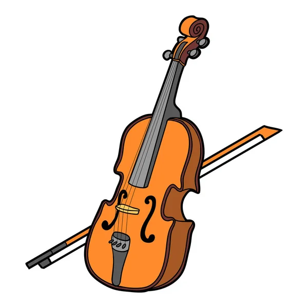 Карикатурная Векторная Иллюстрация Виолончель Красочный Музыкальный Инструмент — стоковый вектор