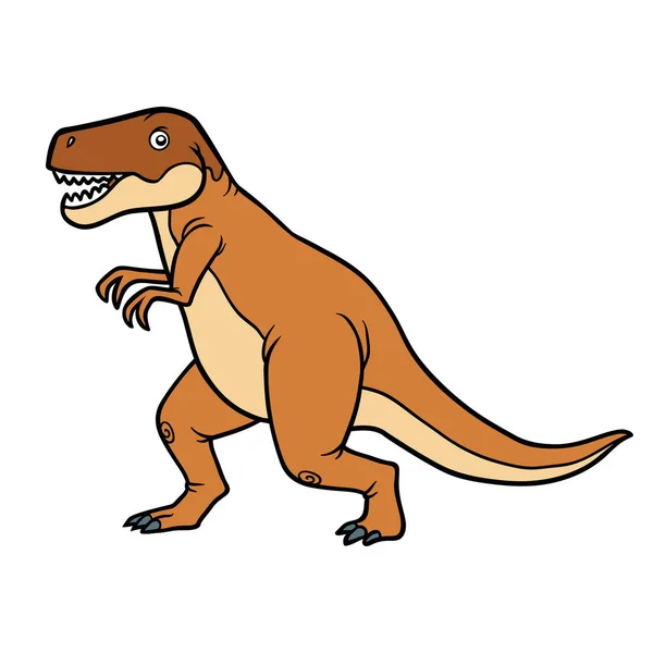Мультфильм Векторная Иллюстрация Детей Динозавр Тираннозавр — стоковый вектор