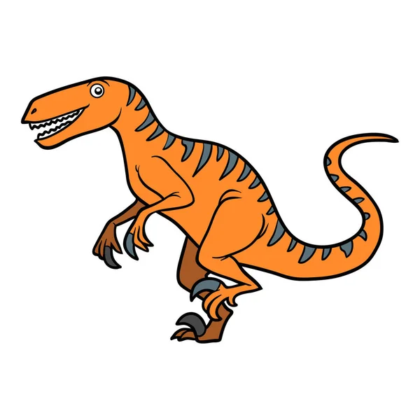 Ilustración Vectorial Dibujos Animados Para Niños Dinosaurio Deinonychus — Vector de stock