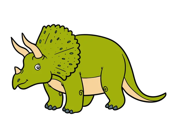 Dibujos Animados Vector Ilustración Para Niños Dinosaurio Triceratops — Vector de stock