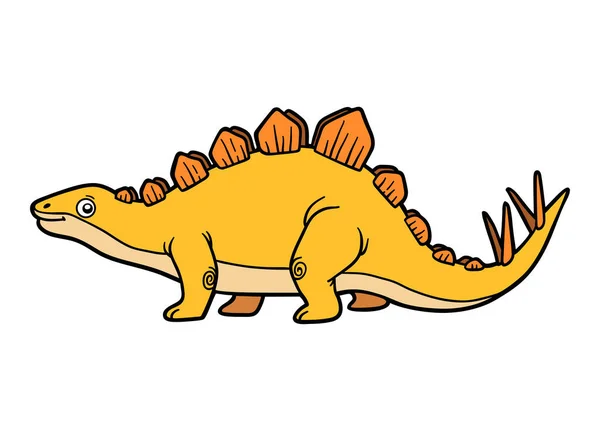 Cartoon Vector Illustration Children Dinosaur Stegosaurus — Stock Vector