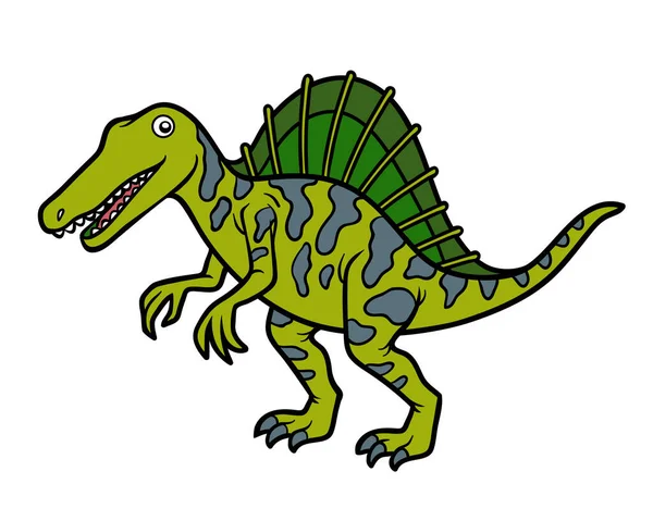 Cartoon Vector Illustration Children Dinosaur Spinosaurus — Stock Vector