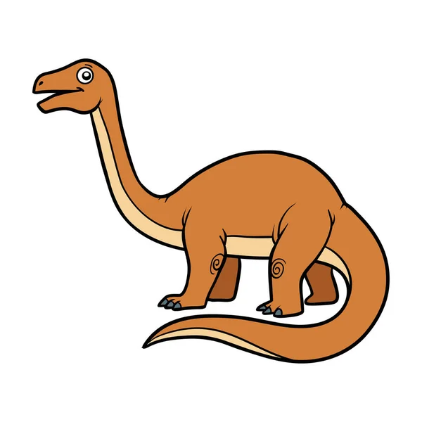Cartoon Vector Illustration Children Dinosaur Apatosaurus — Stock Vector