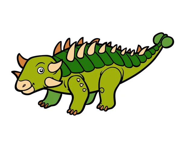 Ilustracja Wektora Kreskówki Dla Dzieci Dinozaur Euoplocephalus — Wektor stockowy