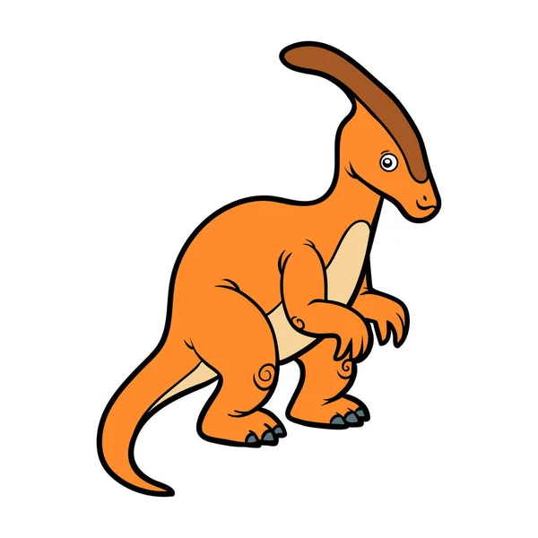 Мультфильм Векторная Иллюстрация Детей Динозавр Паразауролоф — стоковый вектор