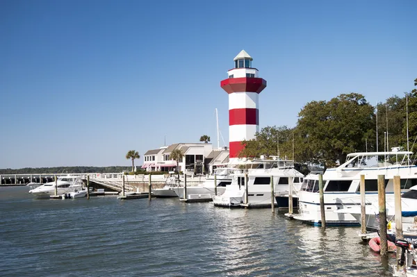 Kikötő város világítótorony, hilton head island, Dél-Karolina — Stock Fotó