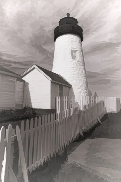 Pemaquid Lighthouse 'Sketch' — Zdjęcie stockowe