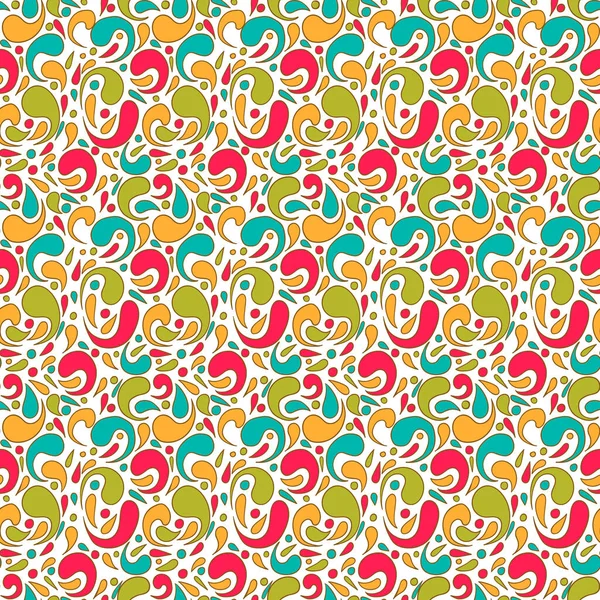 Seamless pattern with vector cartoon color ornament — Stockvector