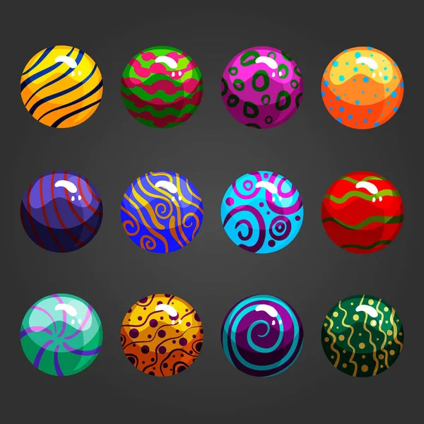 Big set of vector cartoon shiny bubbles — Stockvektor