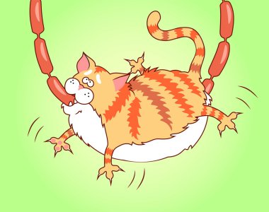 sosis yeme kedi