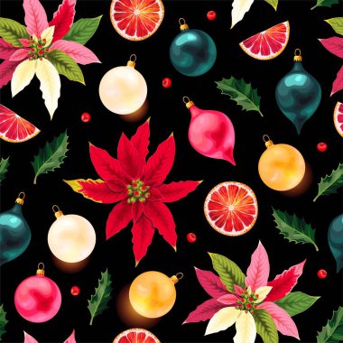 Noktalı ve noel toplu vektör deseni