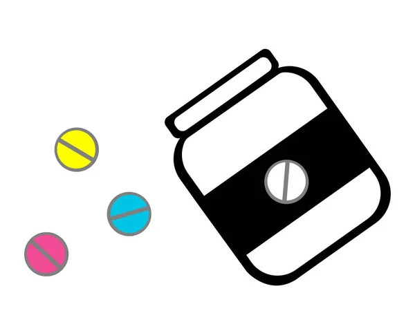 Frasco Médico Com Pílulas Logotipo — Fotografia de Stock