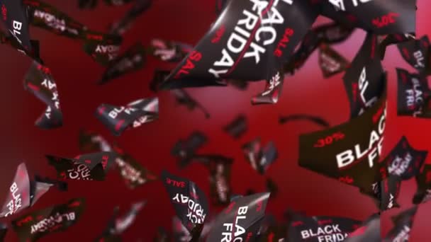 Kara Cuma Ndirimli Kağıt Ilanları Içinde Döngüye Alınabilir Animasyon — Stok video
