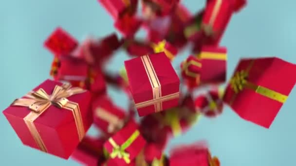 Удивительный Взрыв Подарочные Коробки Замедленной Съемке — стоковое видео