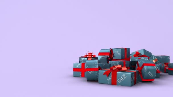 Fallende Verkaufsgeschenkboxen Mit Separatem Alphakanal — Stockvideo