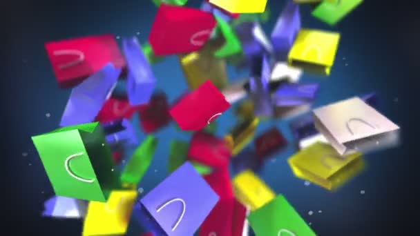 Сумки Торгового Центру Jumpinf Відображали Анімацію Повільному Русі — стокове відео