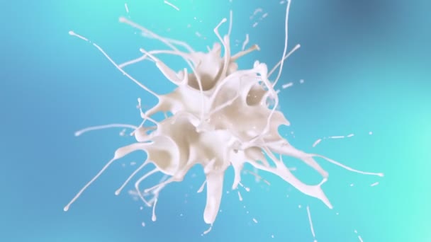 Exploderende Heerlijke Melk Slow Motion — Stockvideo