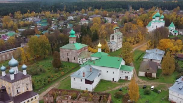 Borisoglebsky Ustye Rostov Manastırı, Antik Ortodoks Manastırı, Rusya. — Stok video
