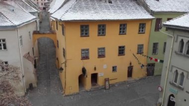 Efsaneye göre Kont Drakula 'nın doğduğu eski ev. Sighisoara Romanya.