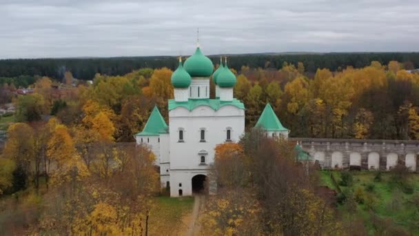 Borisoglebsky di Biara Ustye Rostov, biara ortodoks kuno, Rusia. — Stok Video