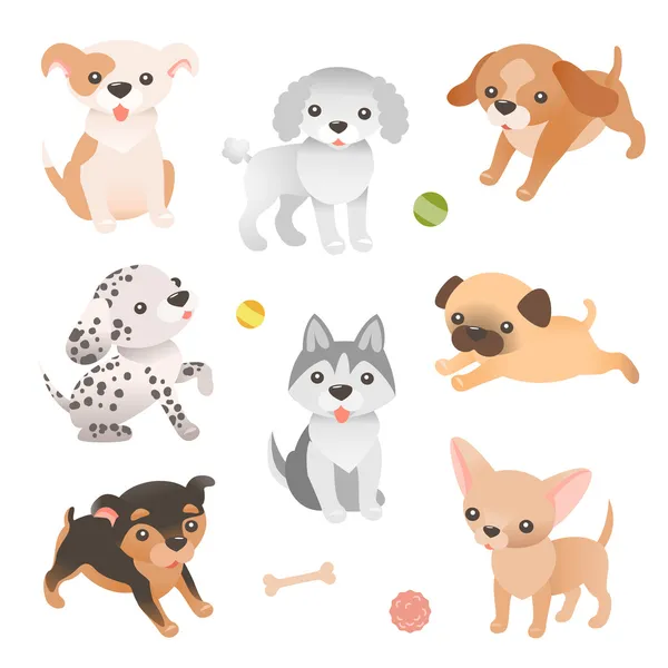 Conjunto de personajes de perro — Archivo Imágenes Vectoriales