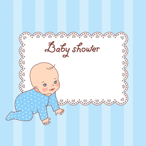 Baby boy shower card — Stock Vector