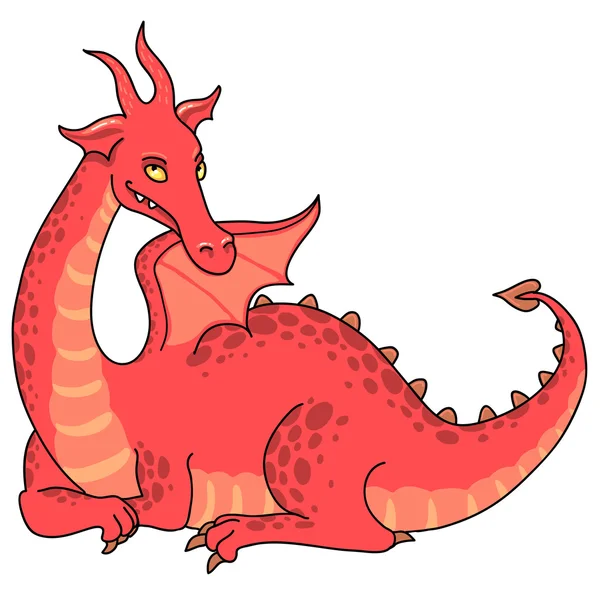 Dragón rojo — Vector de stock