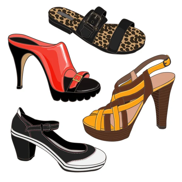 Zapatos femeninos modernos — Archivo Imágenes Vectoriales