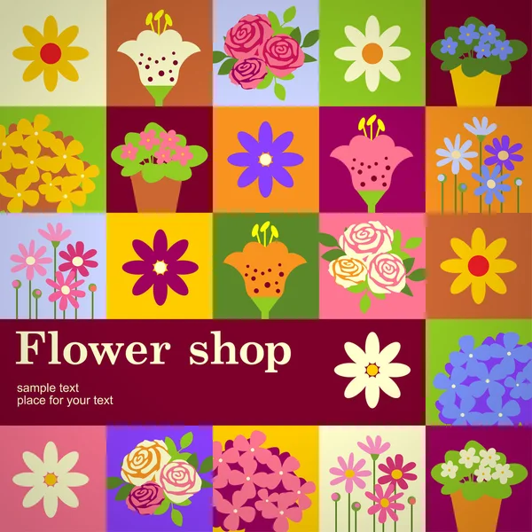 Ilustração loja de flores — Vetor de Stock