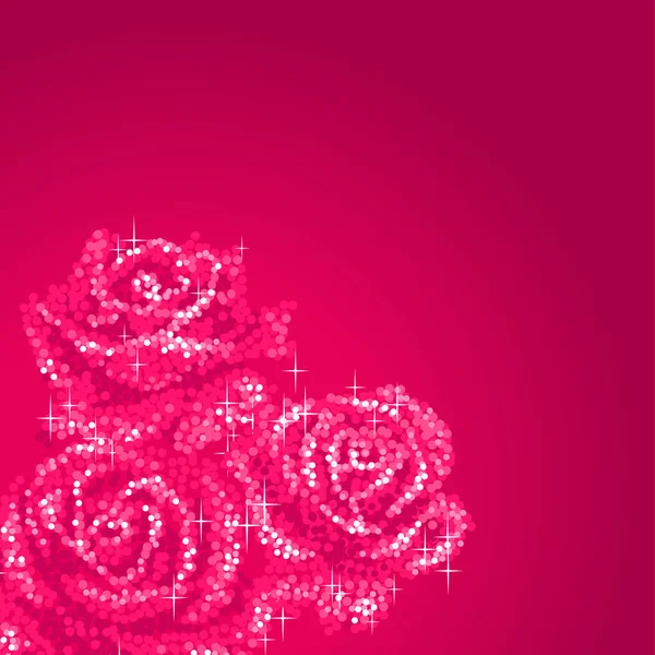 Glitter roses background — Stock Vector