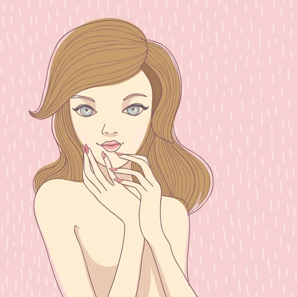 Belleza mujer joven — Vector de stock