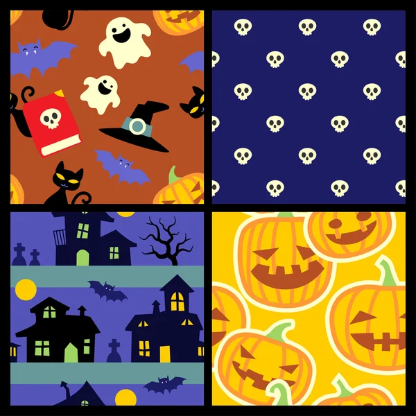 Patrones de Halloween — Vector de stock