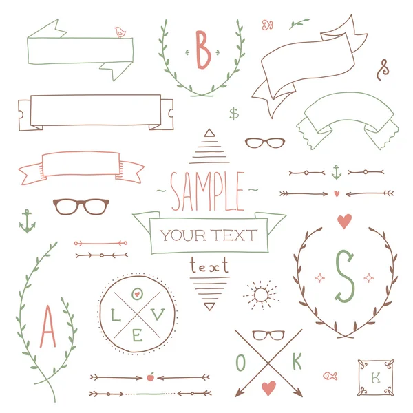 Elementos de diseño Hipster — Vector de stock