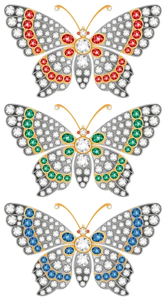 Joyas mariposas — Vector de stock