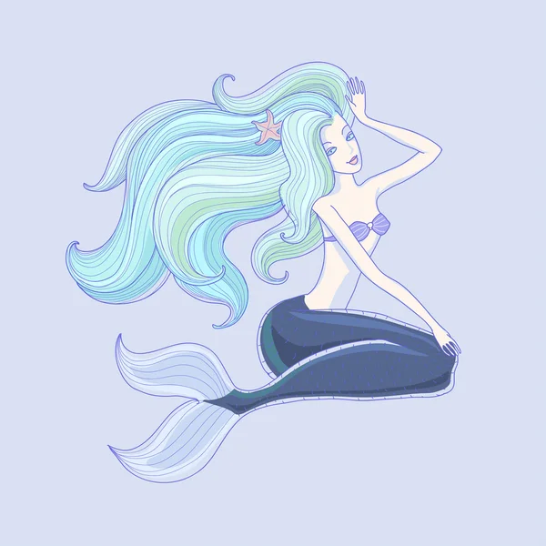 Cartoon mermaid — Stock Vector