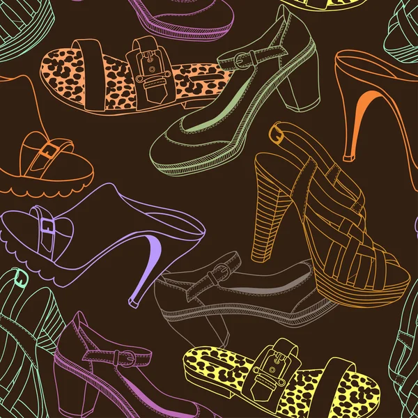 Patrón zapatos de moda — Vector de stock