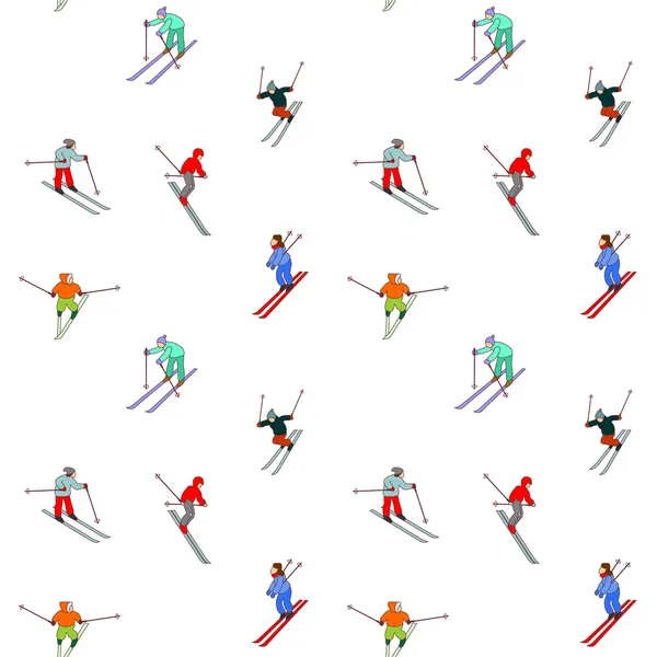Zufriedene Skifahrer — Stockvektor