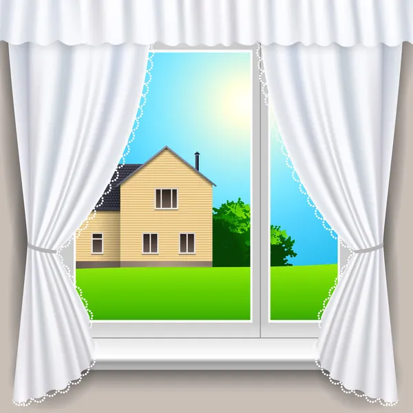Fenêtre d'été — Image vectorielle